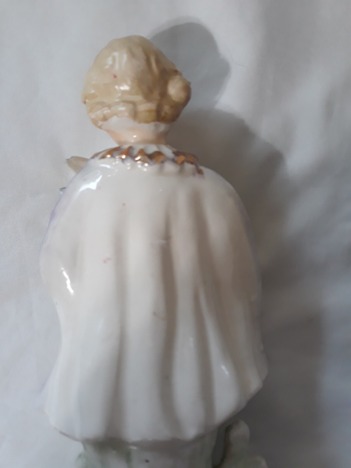 Victorian Porcelain Figurine Girl Holding Dove 9″ tall