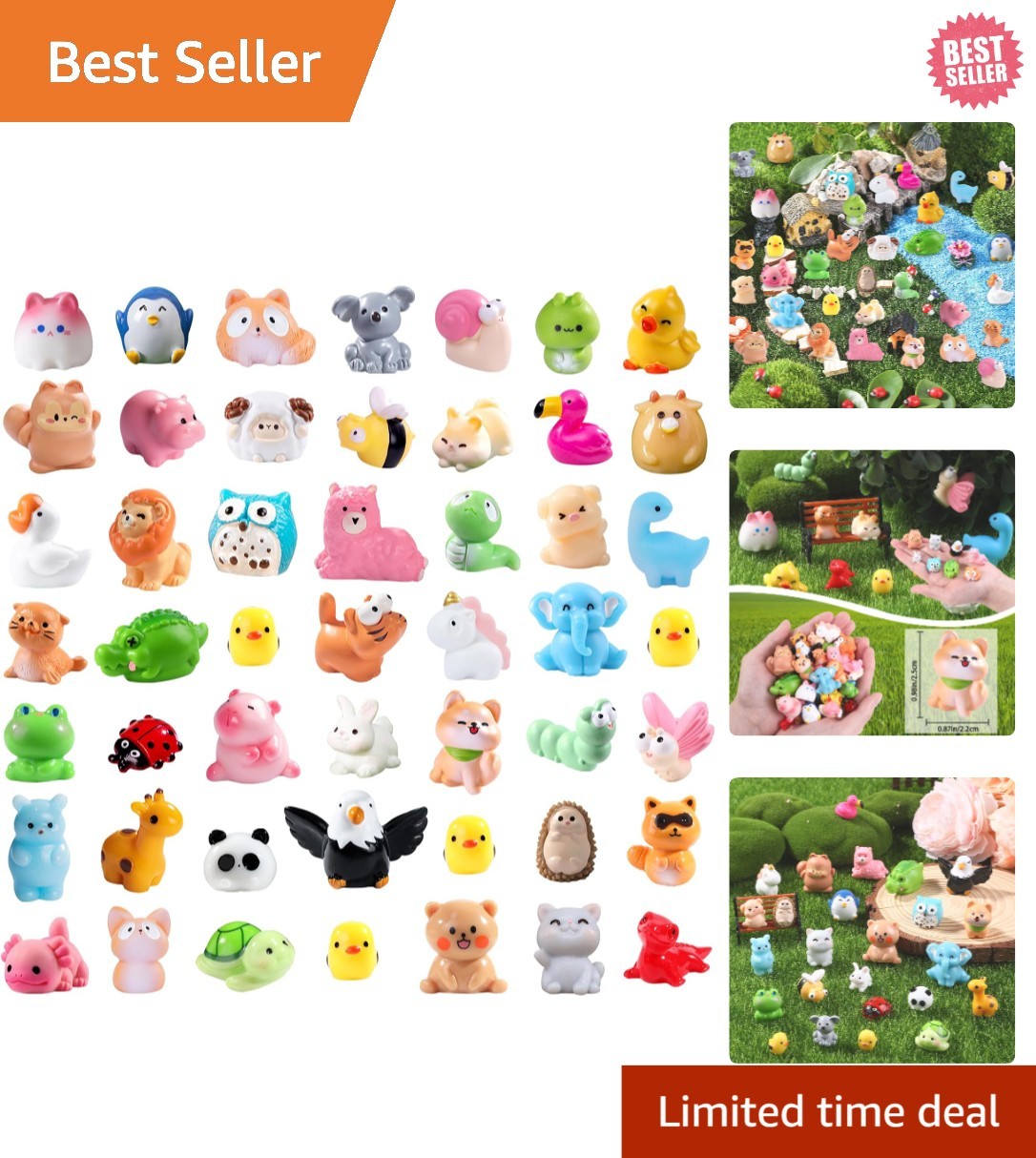 Realistic 50pcs Mini Resin Animals Collection – Versatile for All Occasions