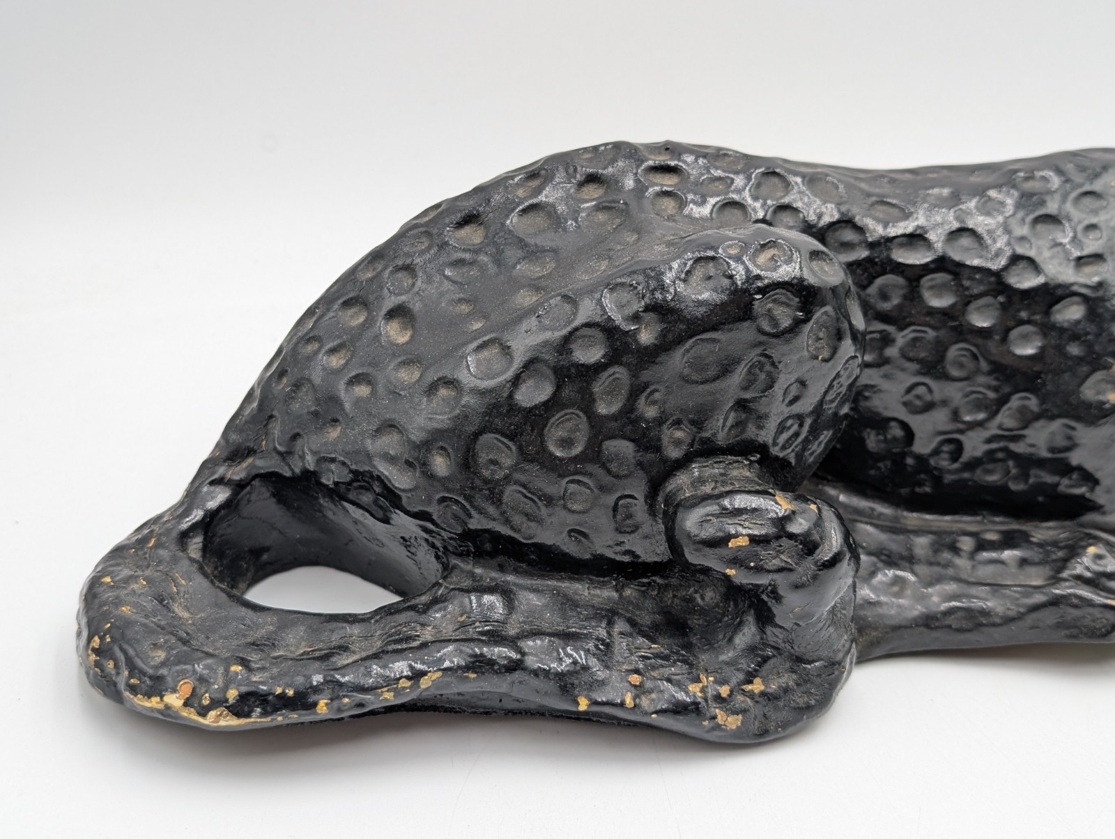 Panther Figurine 10lb MCM Antique Black Vtg 24″