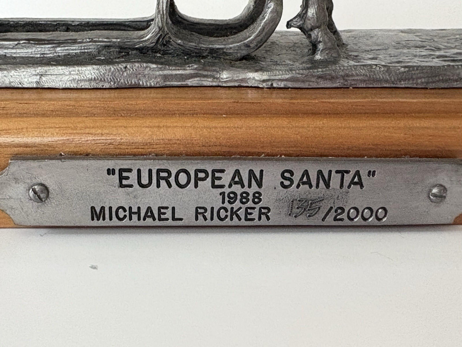 Michael Ricker Pewter “EUROPEAN SANTA” 1988 Sculpture Figurine 135/2000 UNICORN