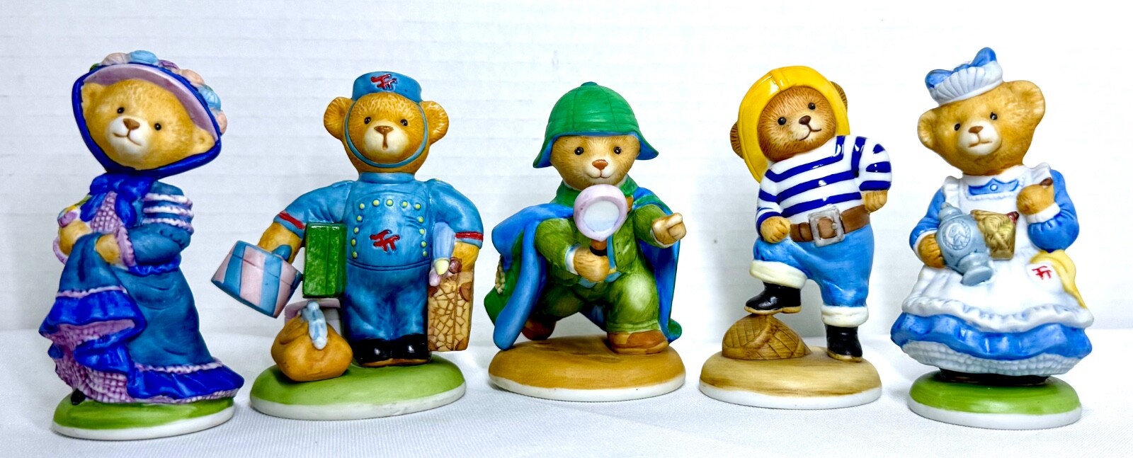 Hotel Teddington Bears Franklin Mint 1986 Lot of 5 Figurines