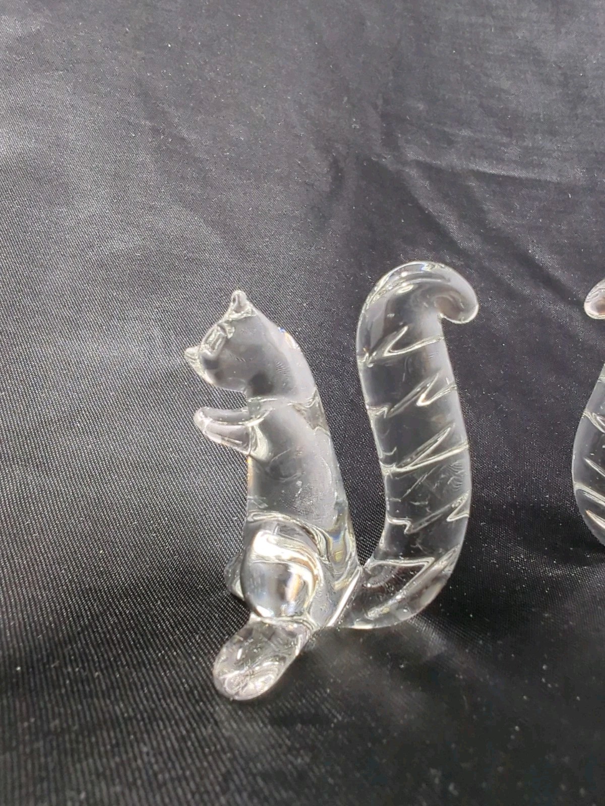 6 Clear Glass Squirrel Figurines Glass Squirrels Forrest Animal Figures New