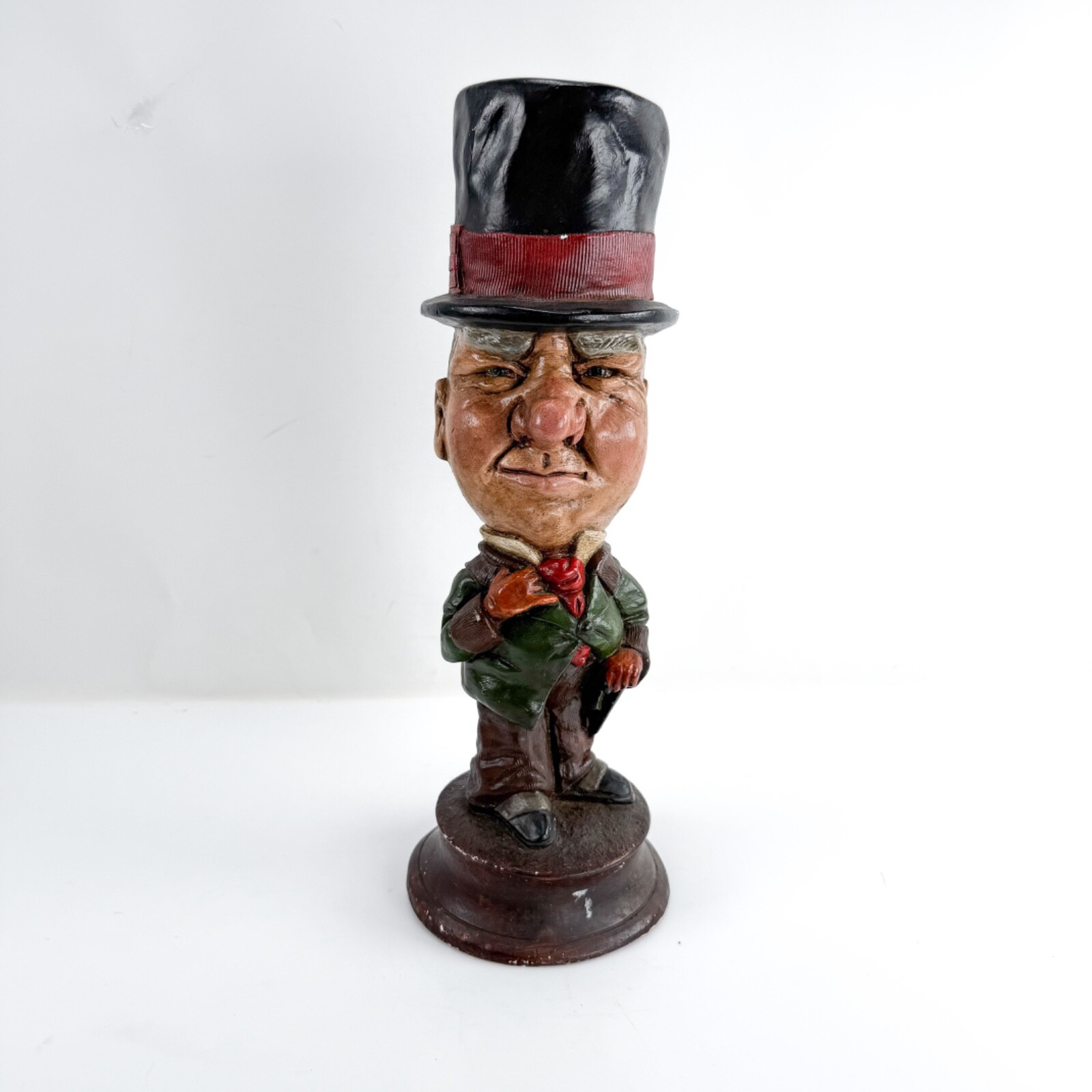 Vintage W. C. Fields Chalkware Figurine Statue Comedian Black Hat 16”t Retro 70s