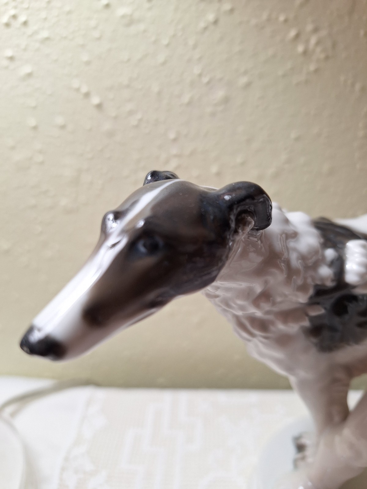 Rosenthal Porcelain Borzoi Dog and Putti Figurine Wolfhound Selb Germany 1282