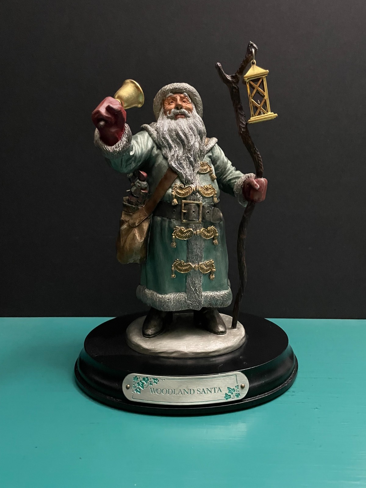 RARE Chilmark Pewter Liberty Christmas Bell Lantern Woodland Santa Claus Statue