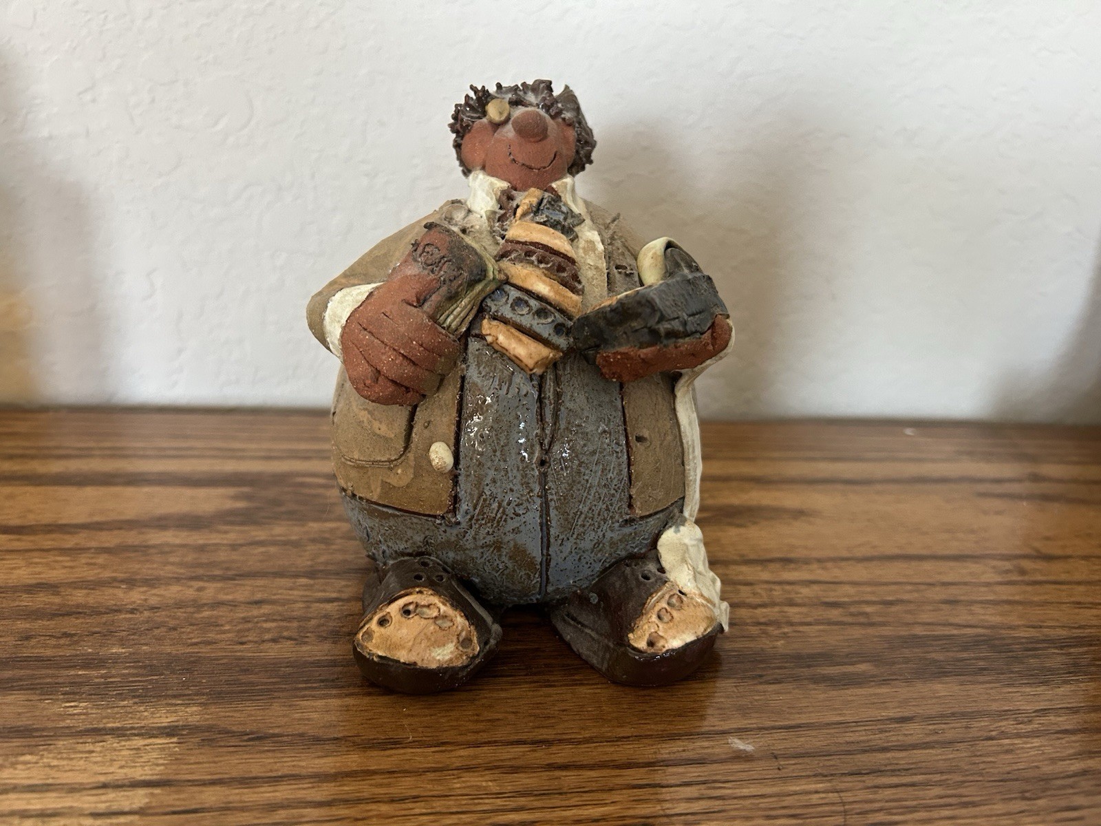 “Balloon People” Ceramic Figurine By Sara Meadows “Accountant” 5 in. Signed
