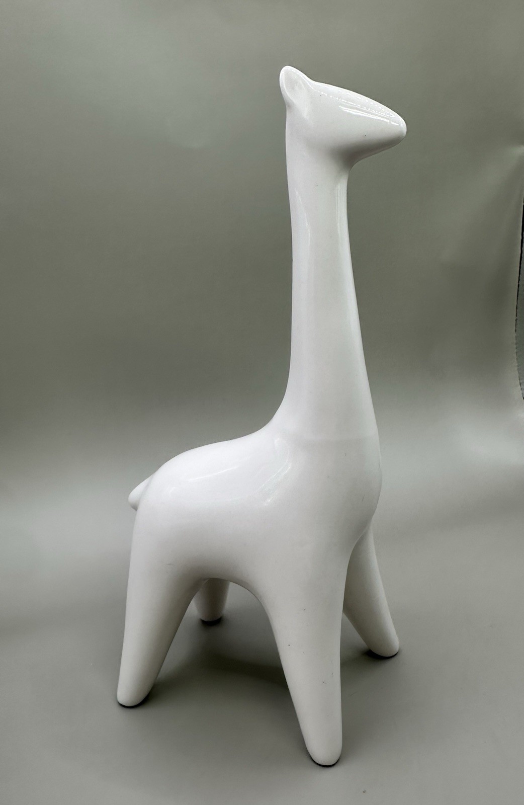 White Porcelain Giraffe Figurines Pair Minimalist Scandinavian Style