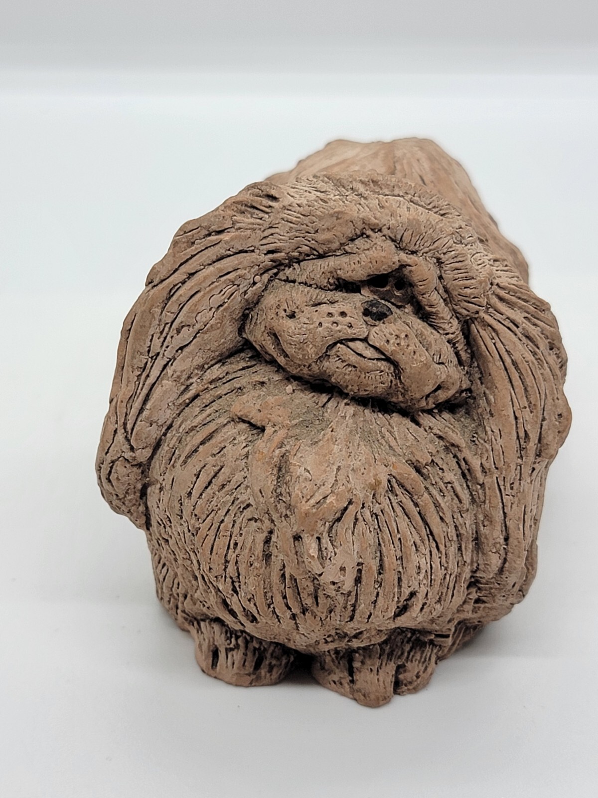 Pekingese Dog Puppy Figurine Signed DJ @1981
