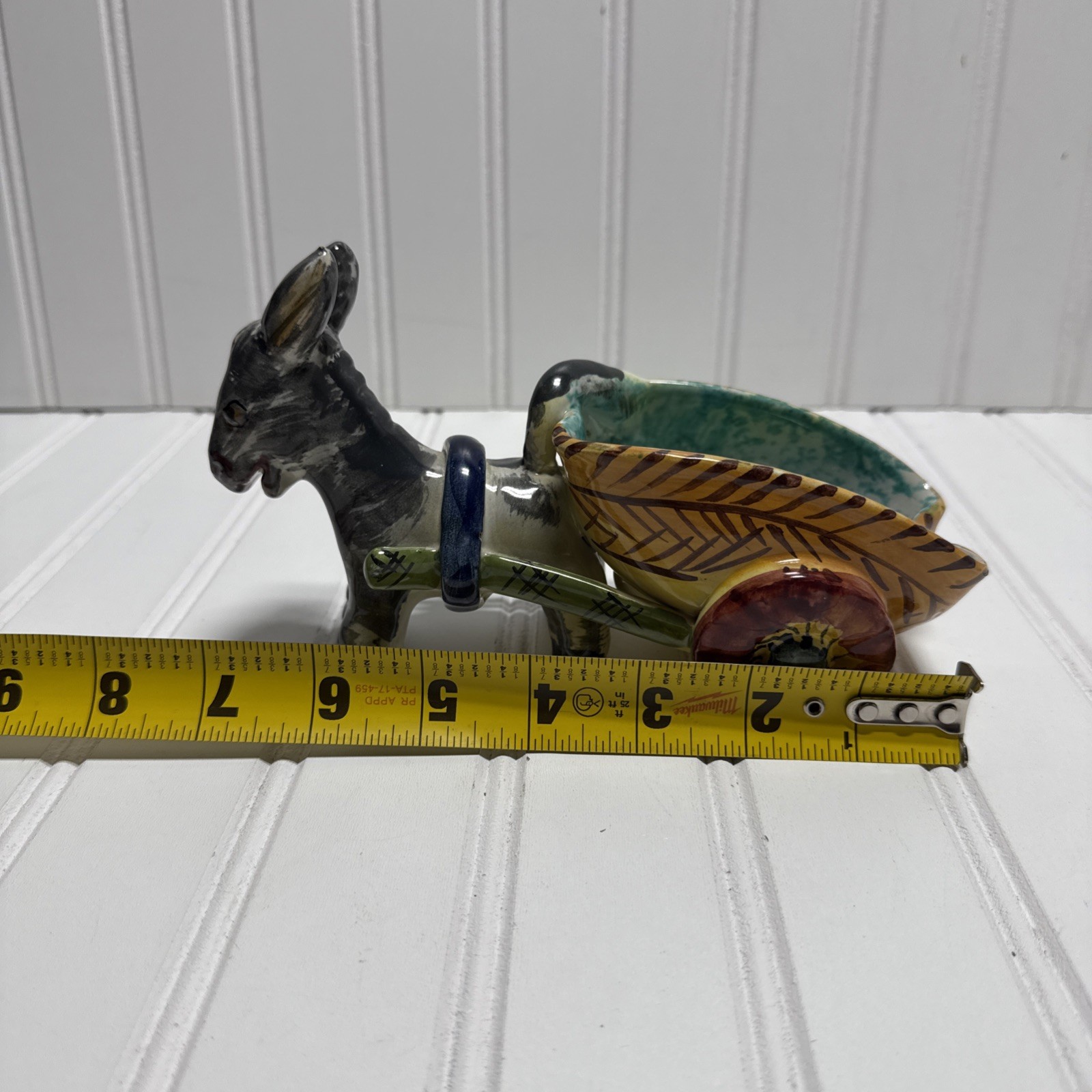 Vintage Italian Pottery Ceramic Donkey Cart Planter Ashtray Candy Dish 367/501*
