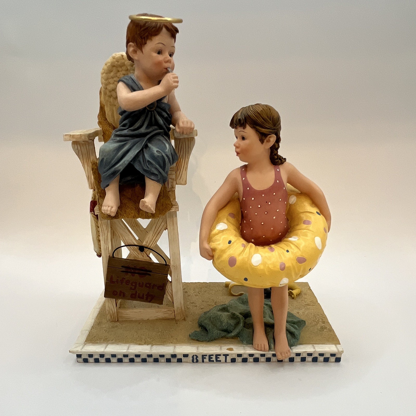 Prayers & Promises Lifeguard Beach Scene Figurine Resin 7in H 8in L