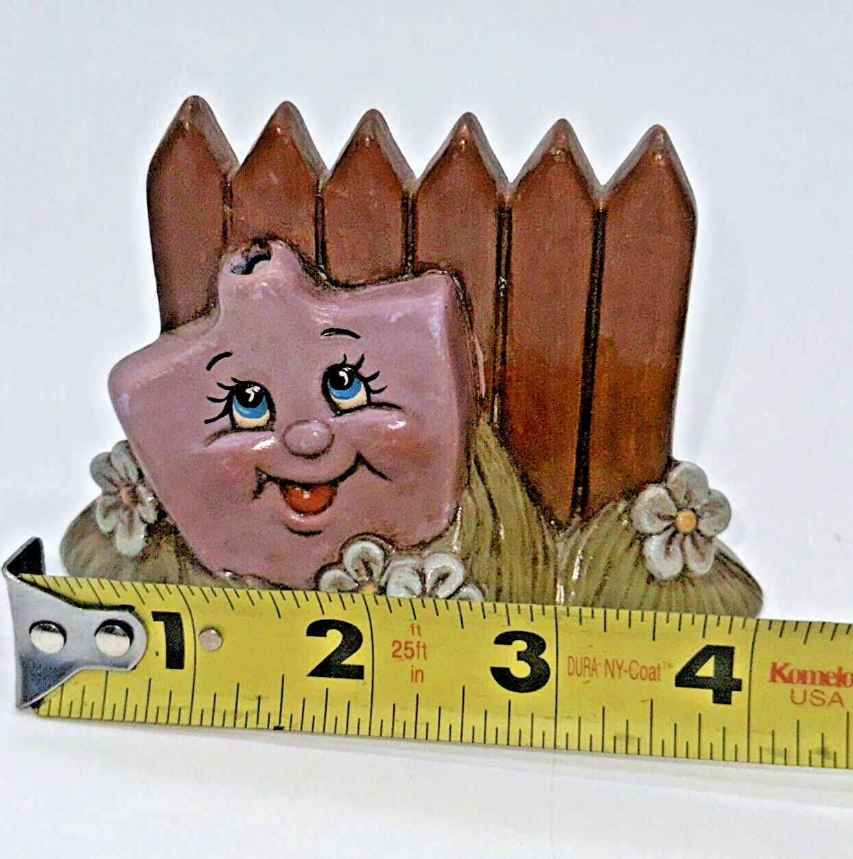 VTG MCM UNIQUE Quirky Anthropomorphic Garden Gate Smiling Figure Pen Holder