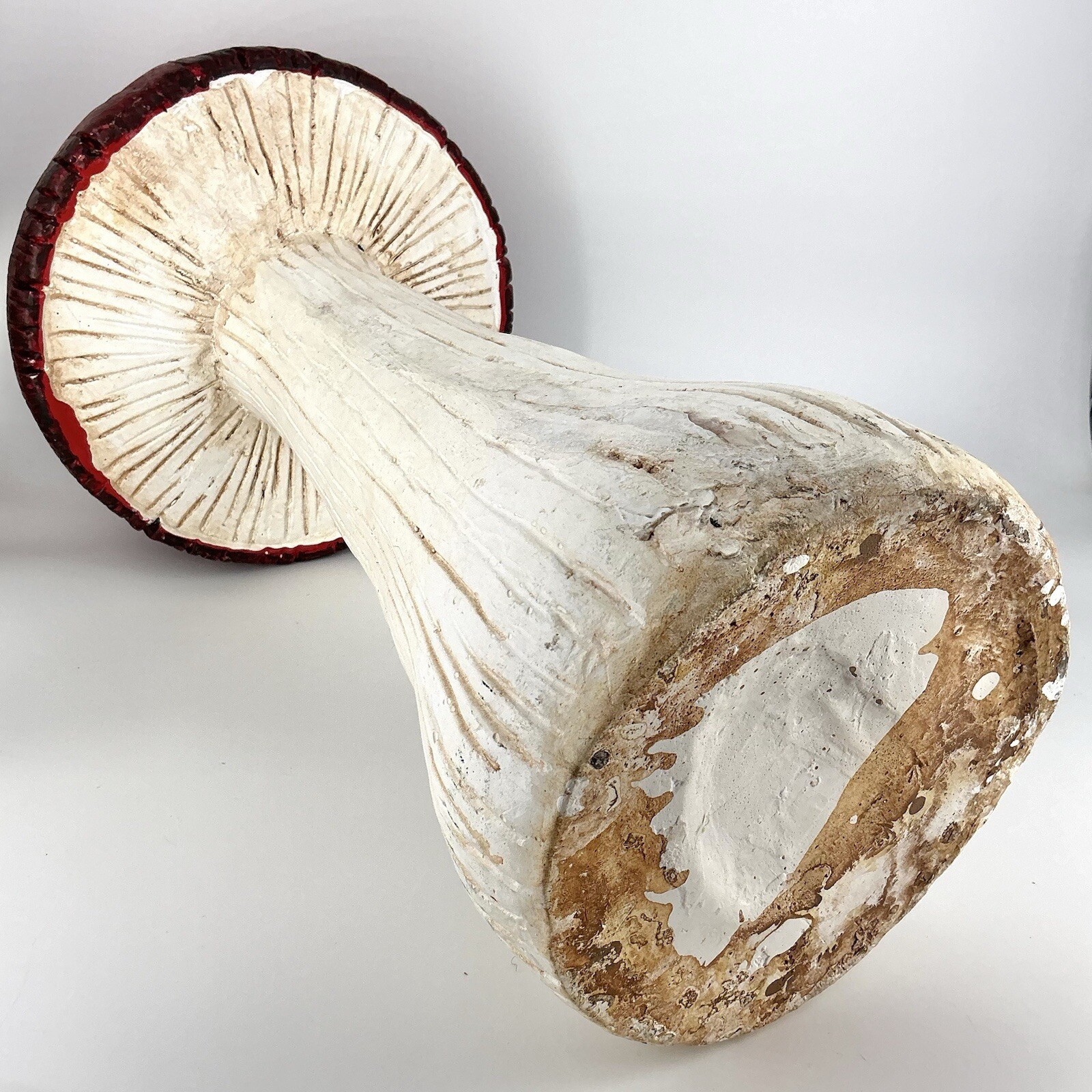 GAINT Mushroom Red Cap White Spotted 24” Tall Ceramic Huge Photo Prop