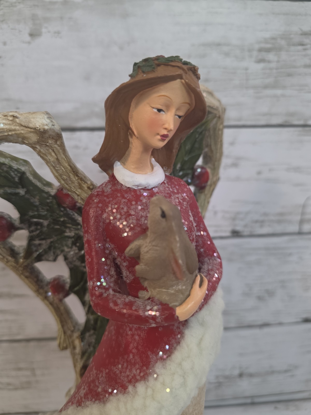 : Valerie Parr Hill Frosted Woodland Angel Figurine 12″ Deer Bunny Fox Owl QVC