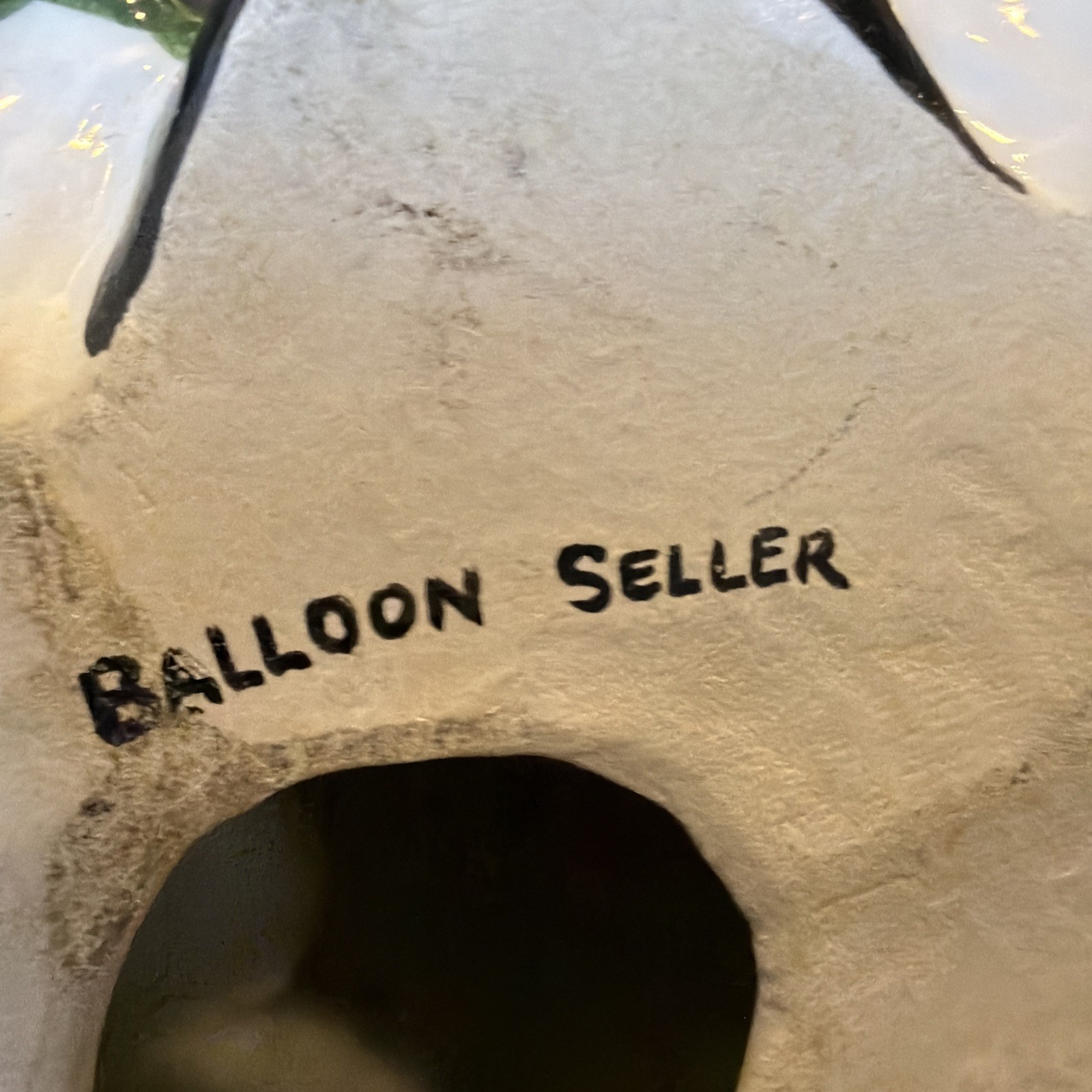 Balloon Seller Figurine Hand Painted Ceramic Folk Art RG Colorful Balloons