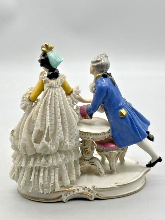 other see details Stunning Vintage Dresden Germany Porcelain Dipped Lace G2U