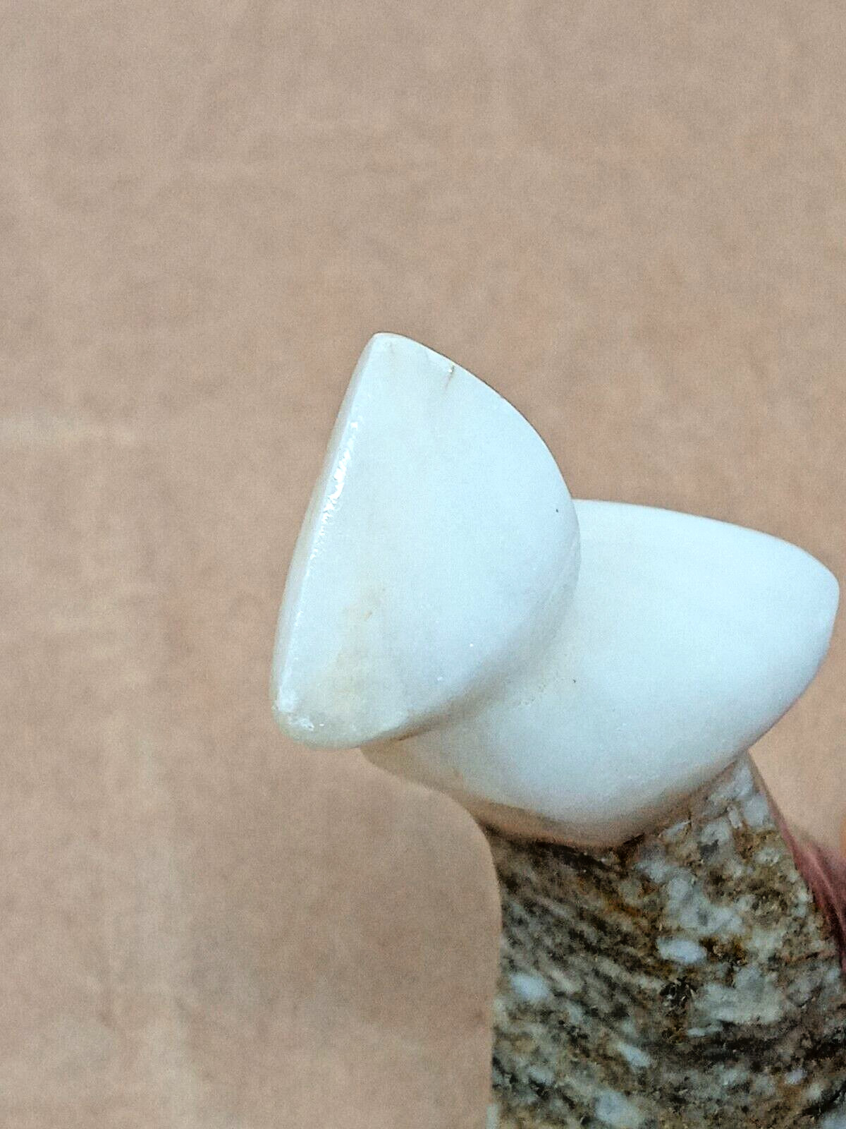 USSR Woman Marble Statue hand carved 4.5″ t female vintage 1970s soviet russia