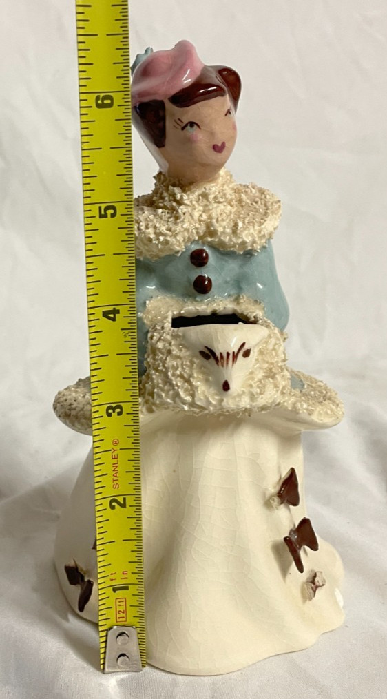 Vintage YONA 6.5 Inch Victorian Lady Planter Figurine