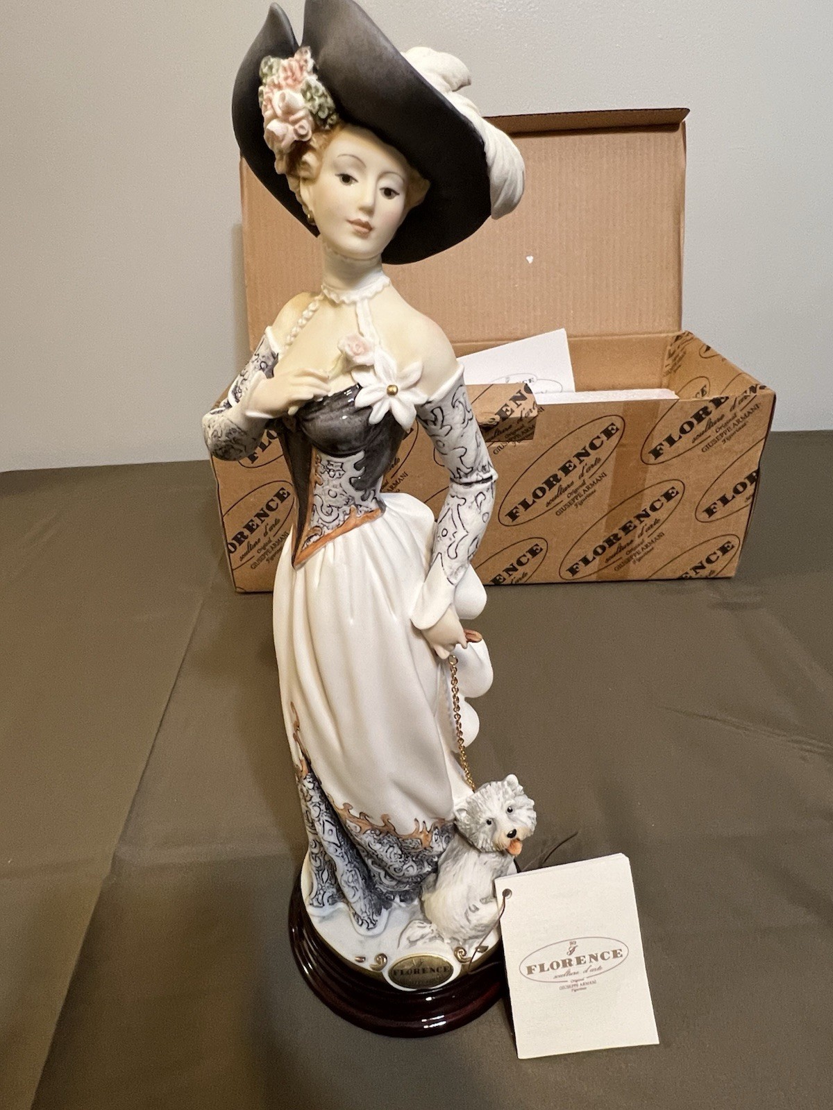 Giuseppe Armani Porcelain Figurine Ramada Con Cane- Autumn-Falling Leaves.