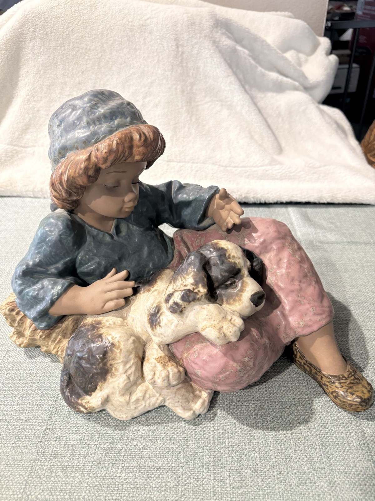 Fantastic RARE Lladro 2207 – What a Day (retired) 15″ X 10″ 8 lb. Boy & Dog