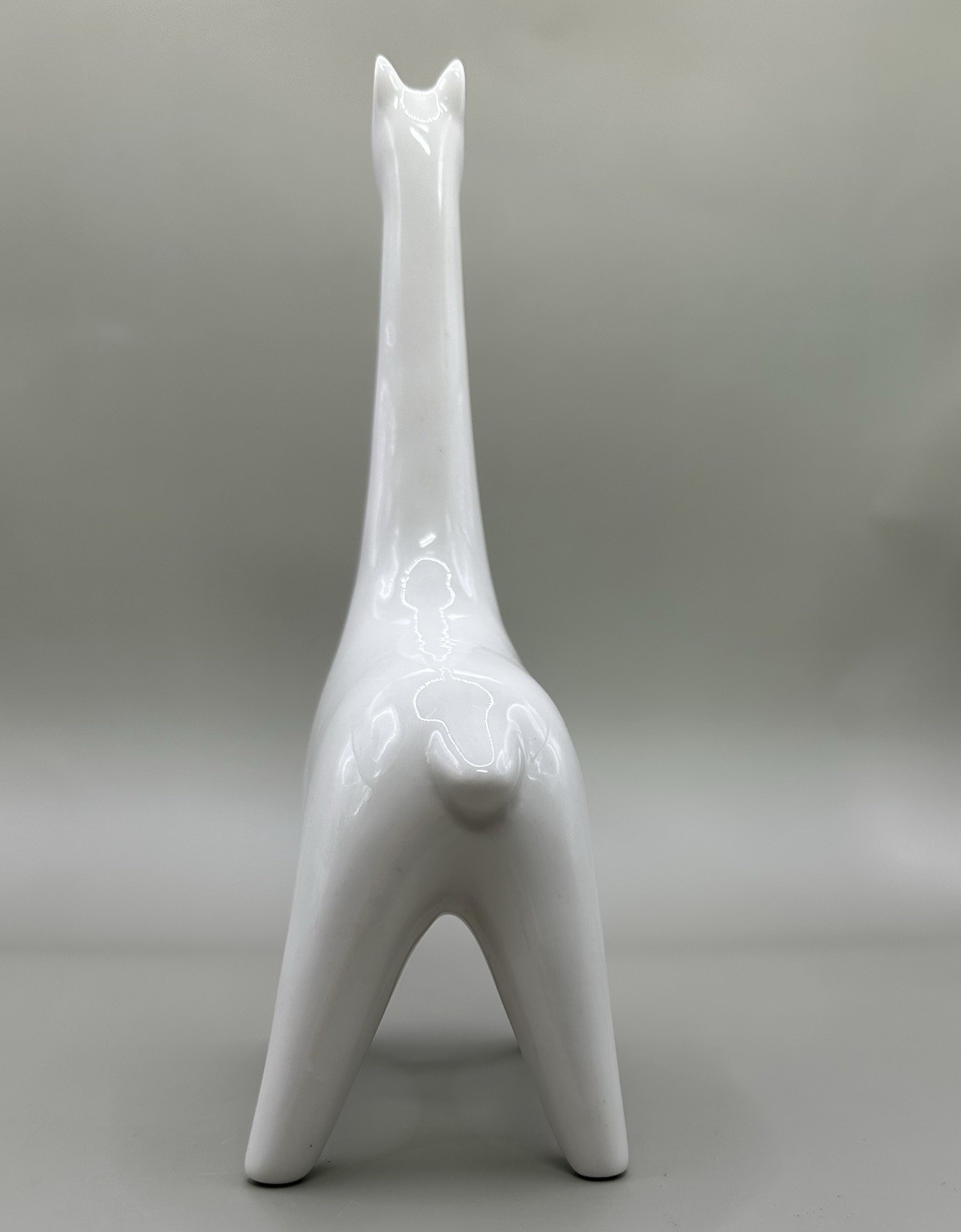 White Porcelain Giraffe Figurines Pair Minimalist Scandinavian Style