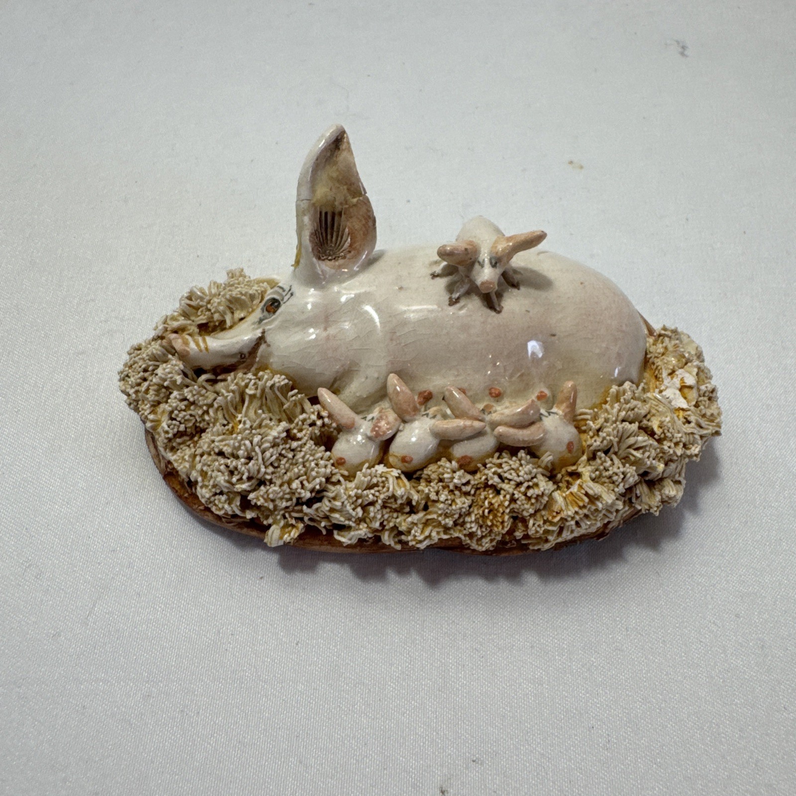 VINTAGE BASIL MATTHEWS PIG WITH 5 PIGLETS SIGNED *READ*