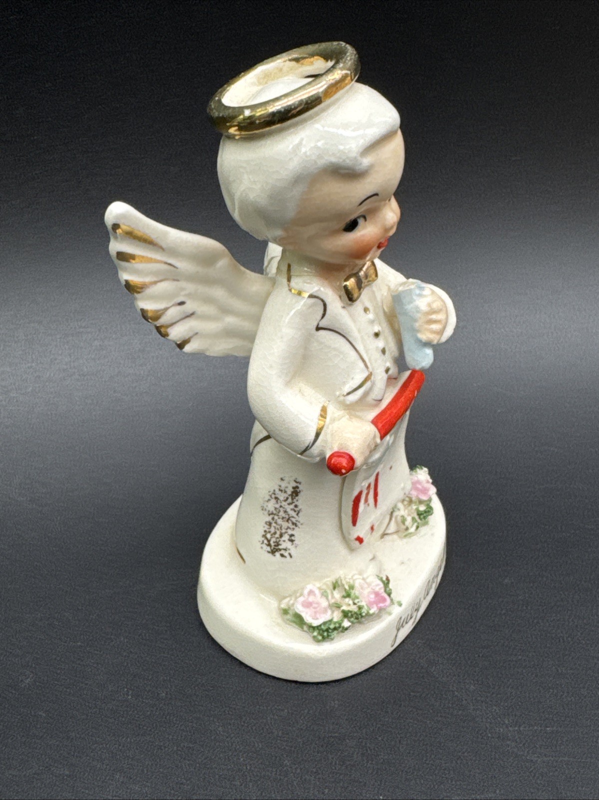 Vintage NAPCO Boy Angel 4th of July Flag Fireworks Figurine A1923 Japan READ