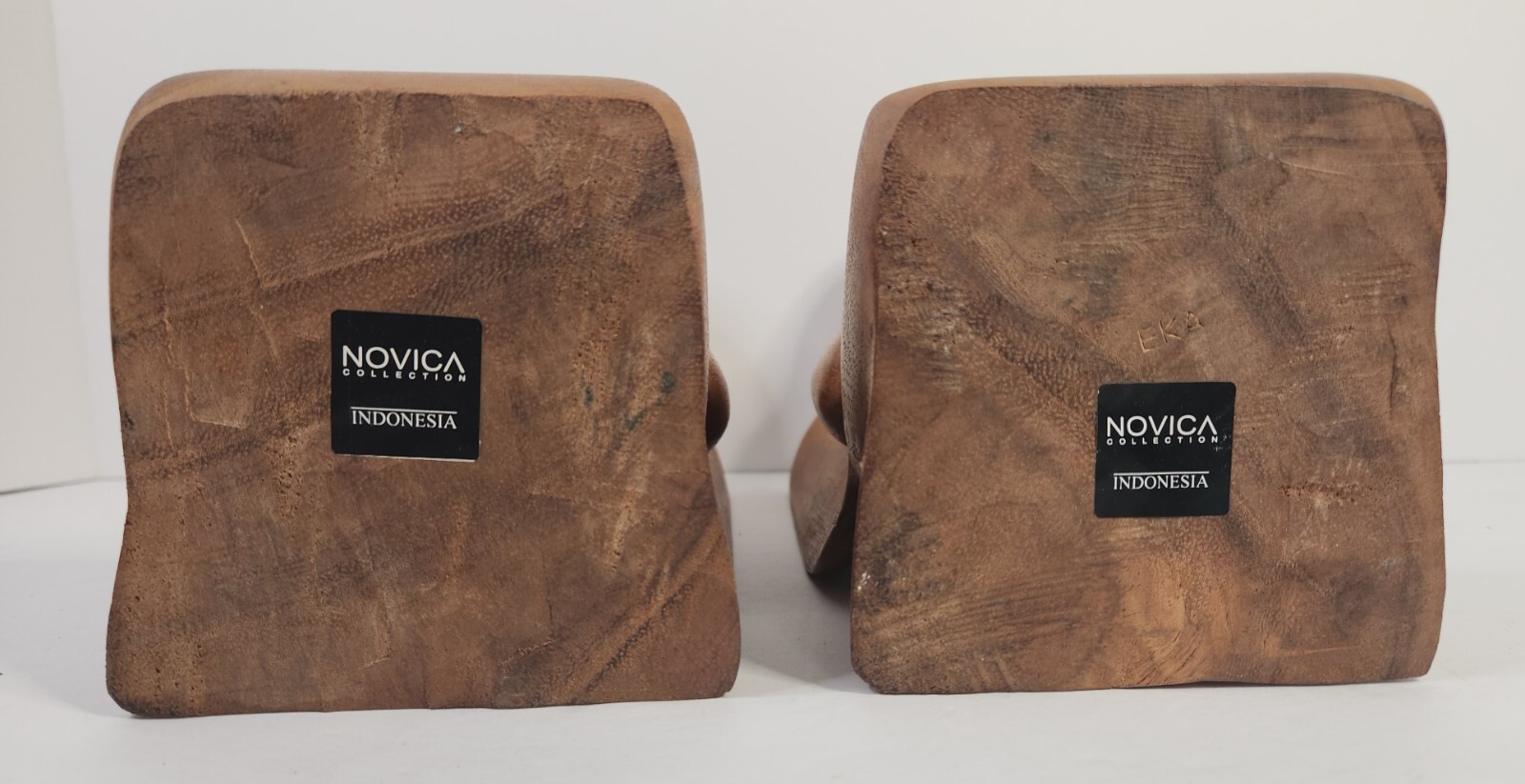 3 Novica Collection Hand Carved Wooden Angels/Watching/Praying/Indonesia