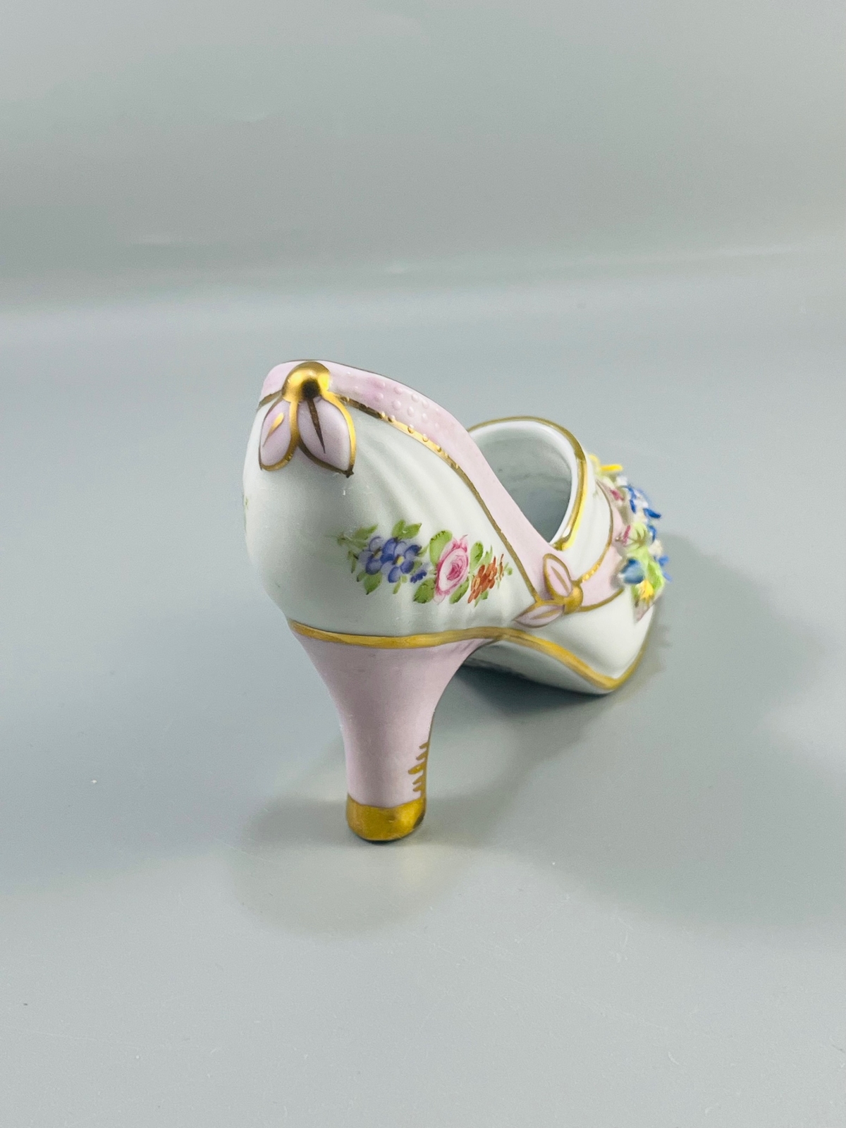 Cracker Barrel Porcelain Victorian Style Floral High Heel Shoe Figurine 5″x 3.5″