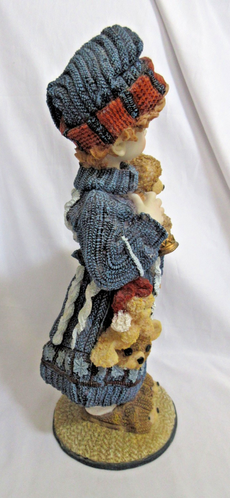 Mark Roberts Doll Victorian Child Teddy Bear Figurine Fabric Resin Ex. Cond.