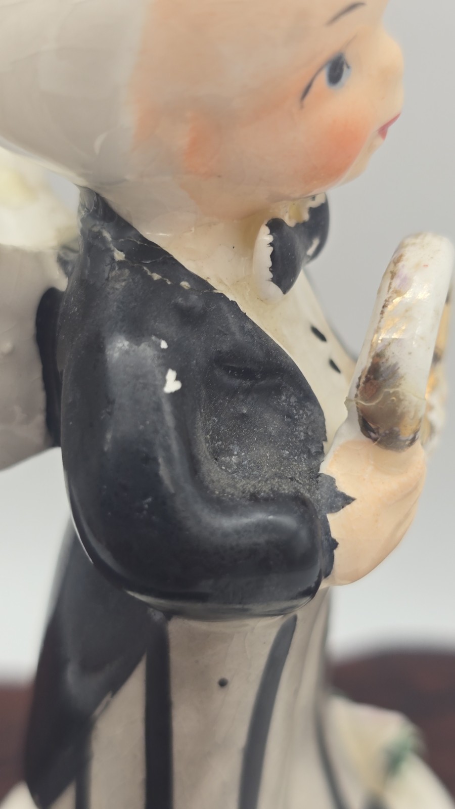 Vintage NAPCO Angel Boy Figurine June Birthday Repaired * Read