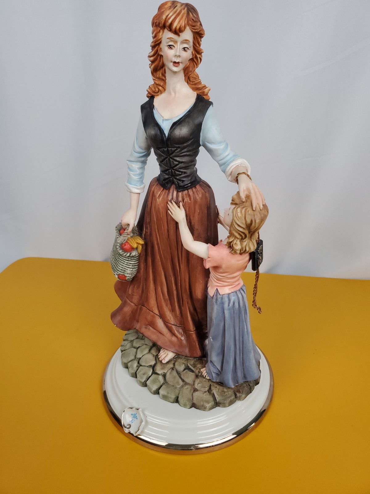 Rare Vntg Capodimonte N Italy Scaggiari Woman with Daughter Porcelian Figurine
