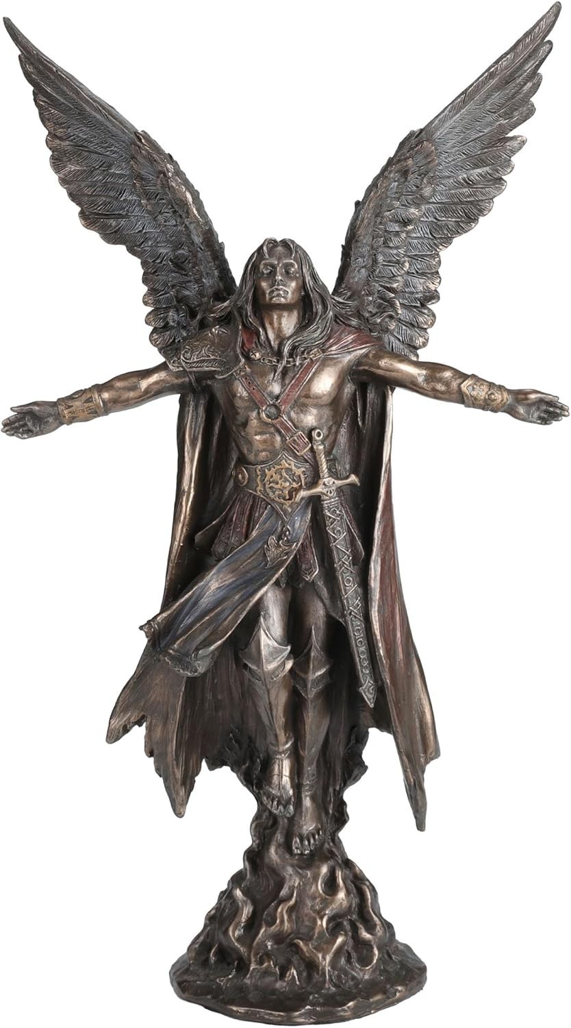 Veronese 11-Inch Tall Ascending Angel Cold Cast Bronze Statue for Collectors