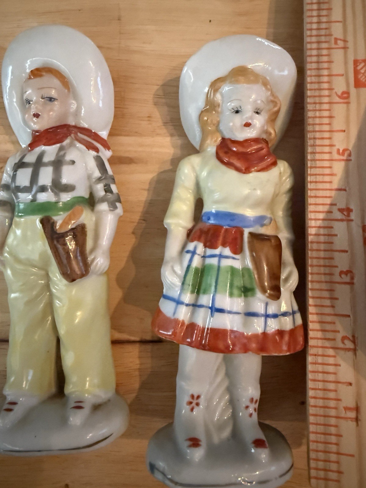 Vintage Occupied Japan Boy Girl Figurine Pair Hand Painted Porcelain