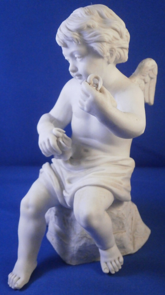 Antique 18thC Sevres Biscuit Porcelain Angel Figurine Figure Porzellan Figur