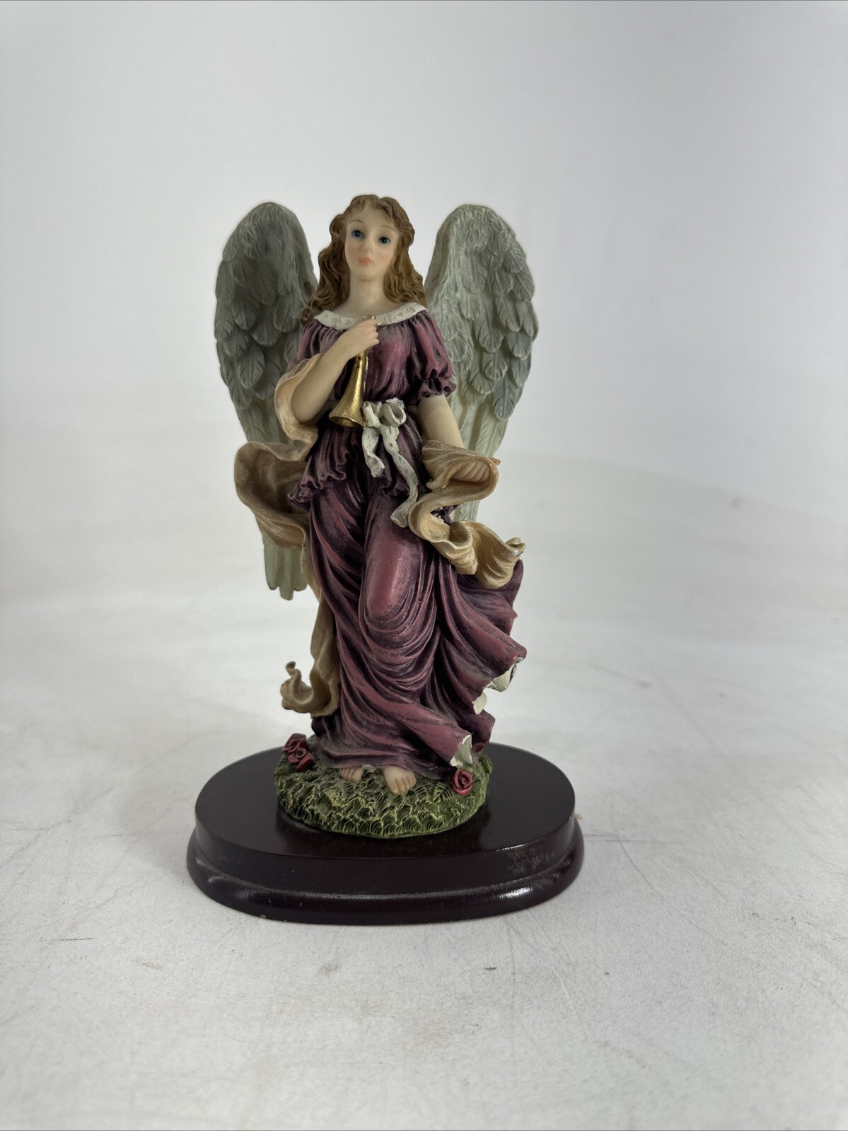 Turtle King Corp Angel Holding Trumpet with Base 8″ Tall
