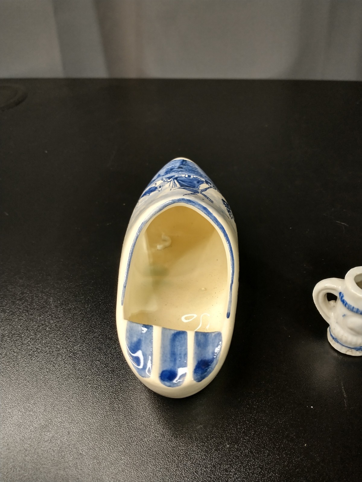 collection of Delft Blue and white ceramic collectibles from Holland