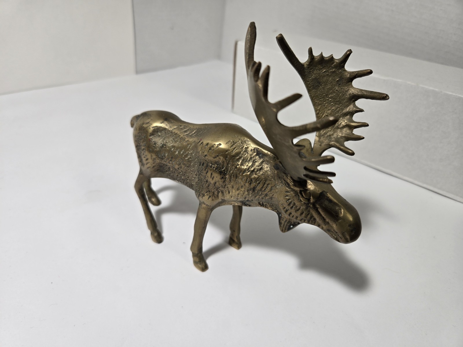 Brass Moose Figurine Statue 6.5″ Tall