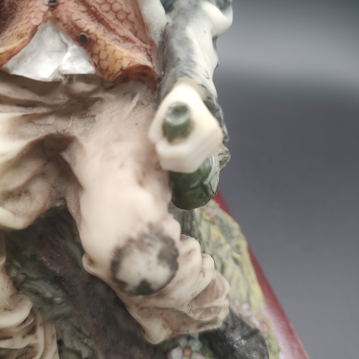 Vintage Capodimonte-style Porcelain Hobo Figurine 7 Inches Tall on Wooden Base