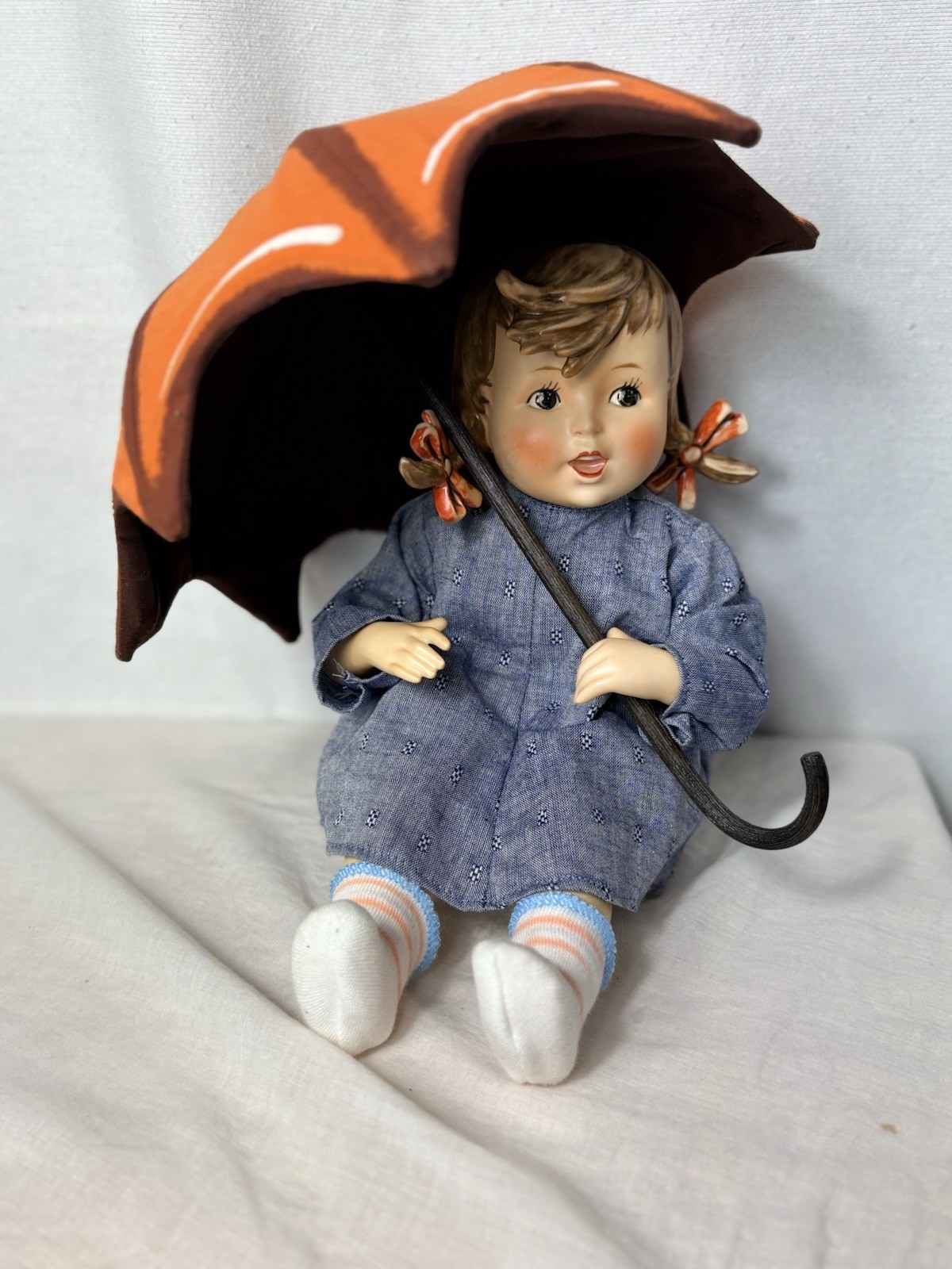 Vintage Goebel The M. J. Hummel Doll Umbrella Girl 1987 Cottage/Grandma Core