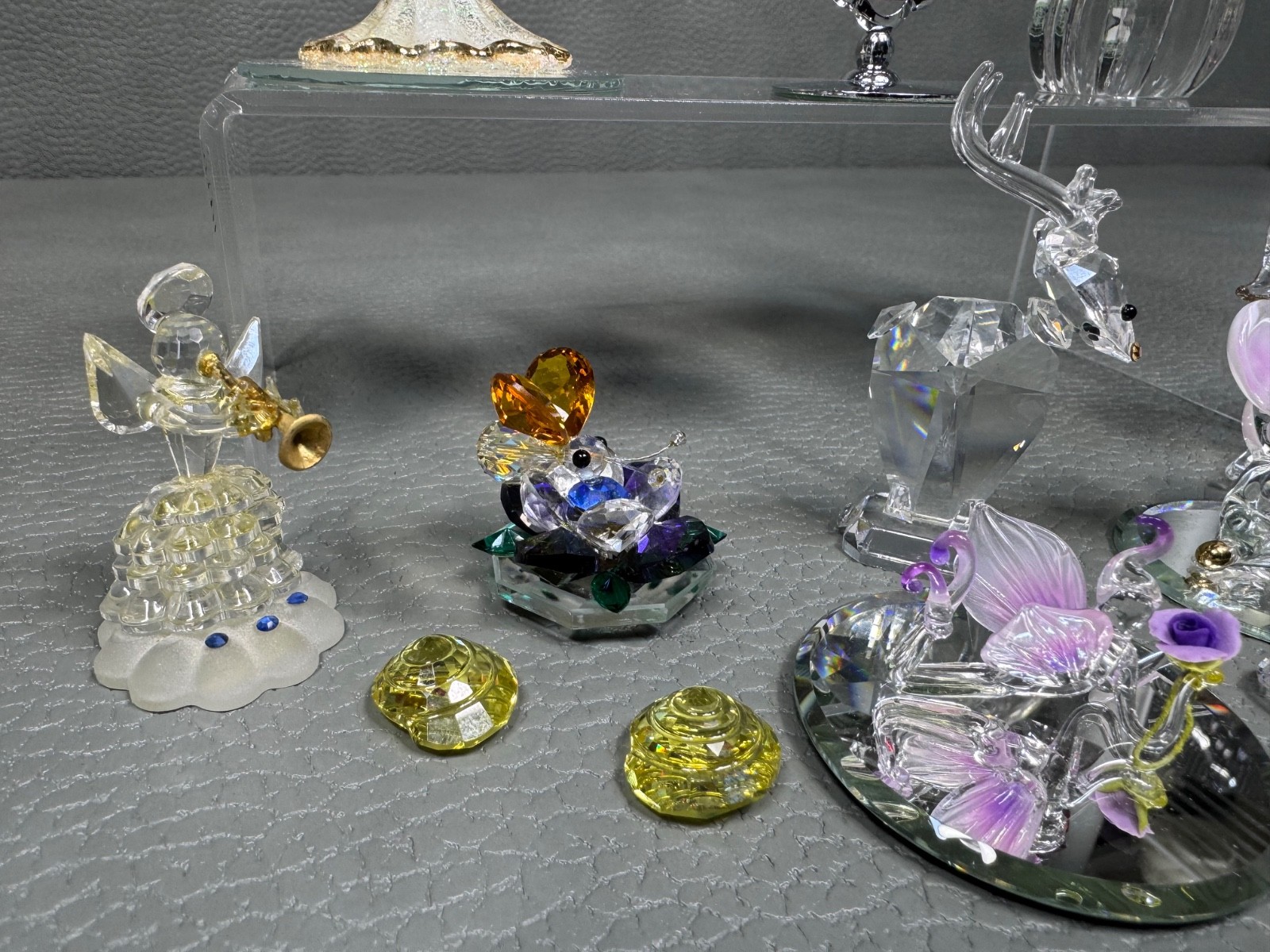 Collection of 9 Miniature Crystal Figurines