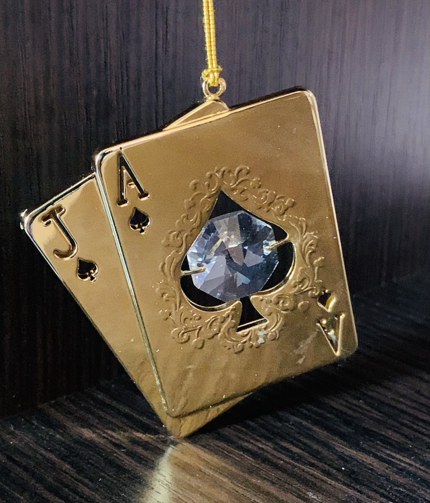 BLACK JACK~ 24K GOLD PLATED FIGURINE ADORNED USING SWAROVSKI CRYSTAL ELEMENTS