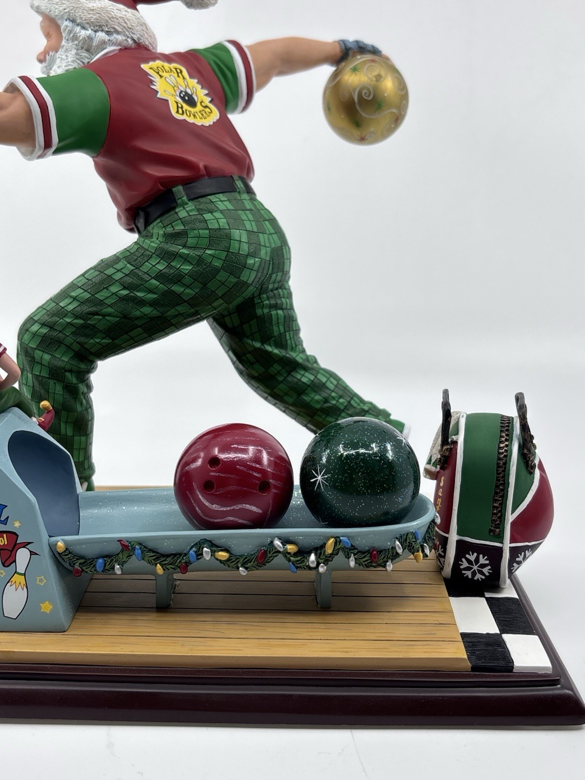 RARE Danbury Mint Bowling Santa Christmas Figurine