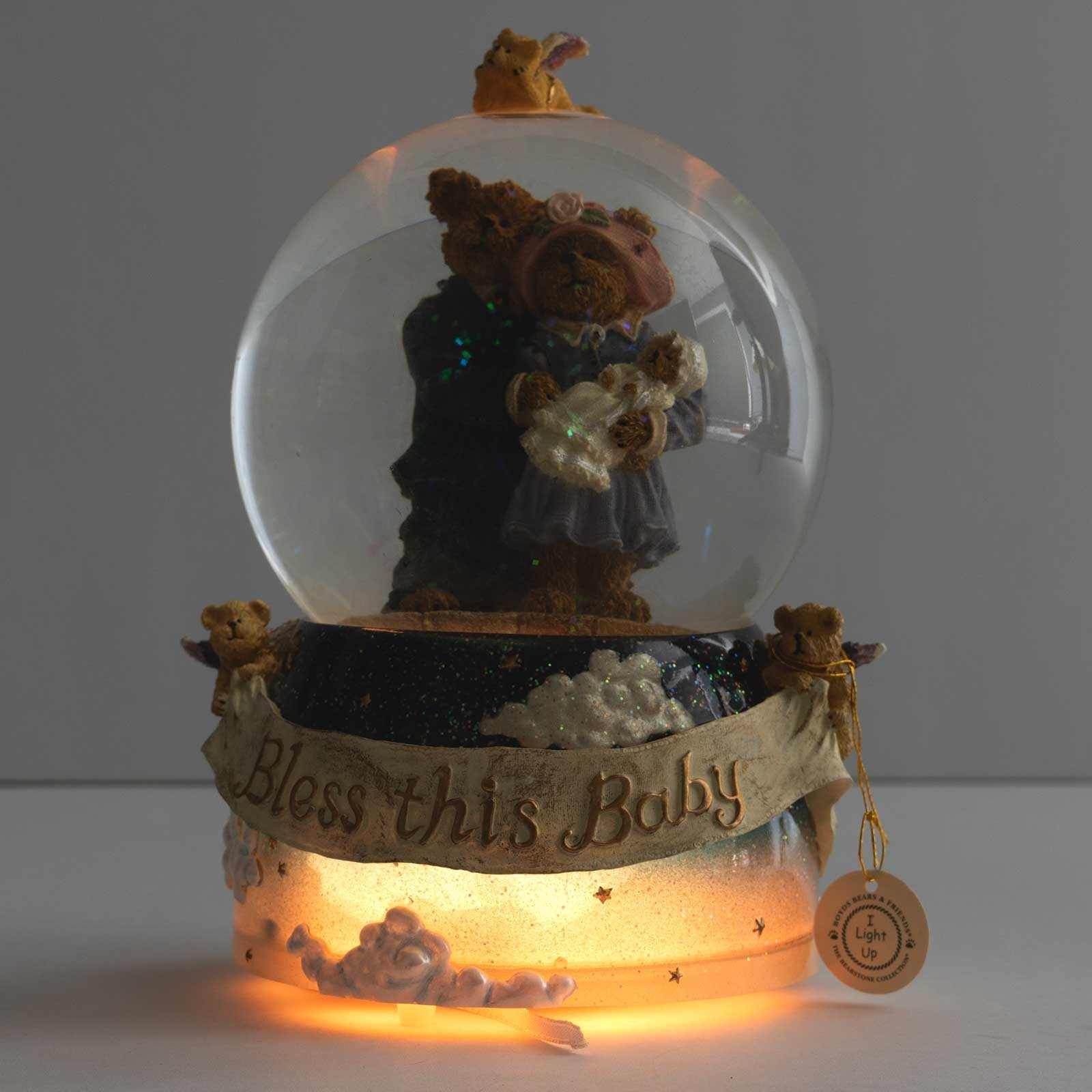 Boyds Bears Collection Bless This Baby Christening Waterball Figurine 270522 New