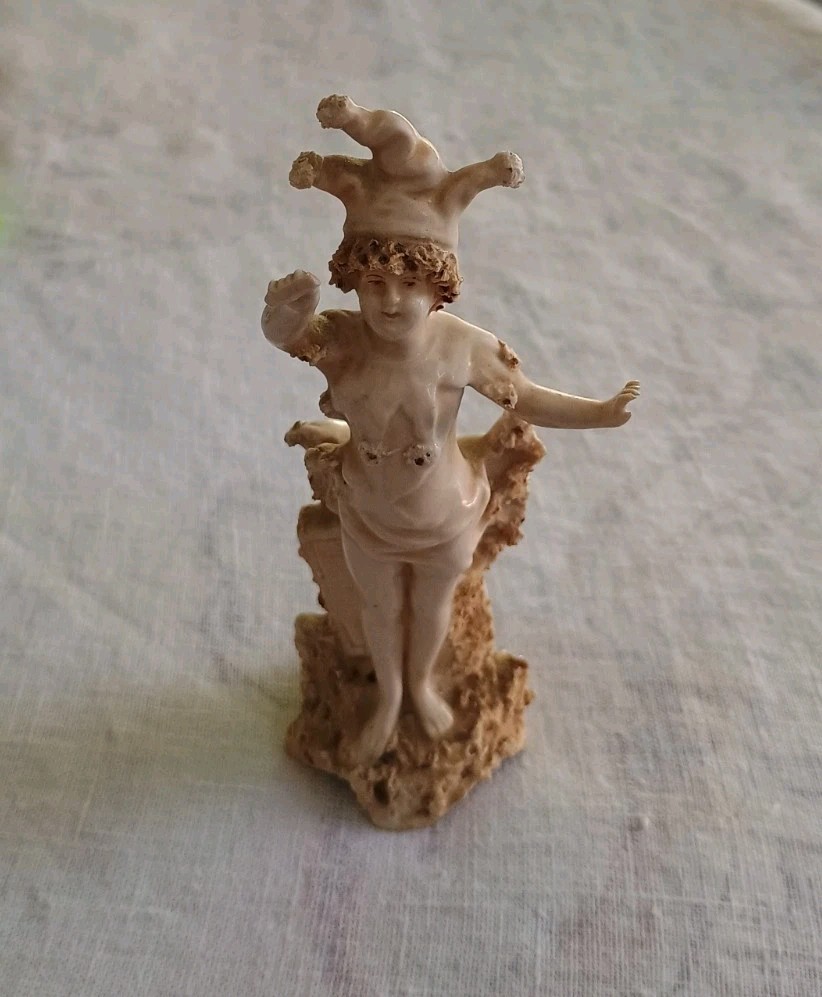 Unusual Art Nouveau Figurine Female Commedia Dell’Arte Glazed Porcelain Germany?