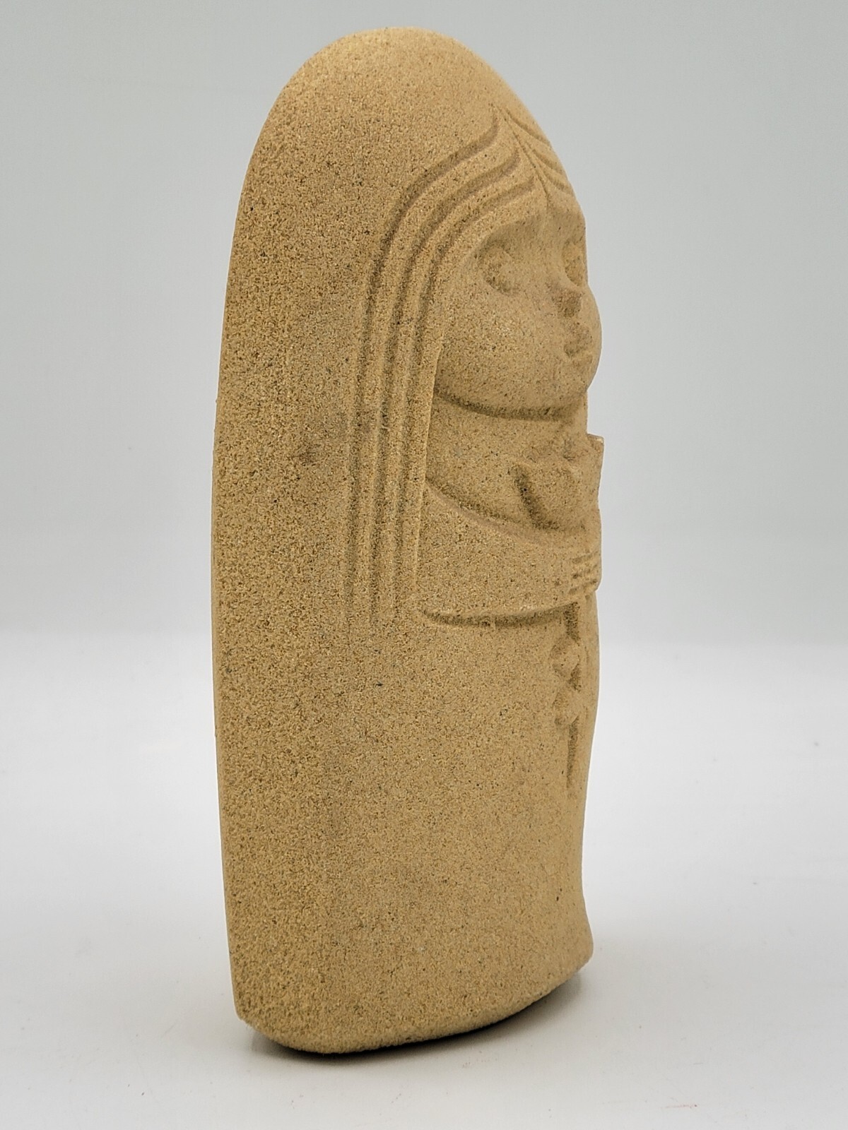 Stone Art Registered Model GIRL WITH FLOWER Sculpture Belgium Figure StoneArt