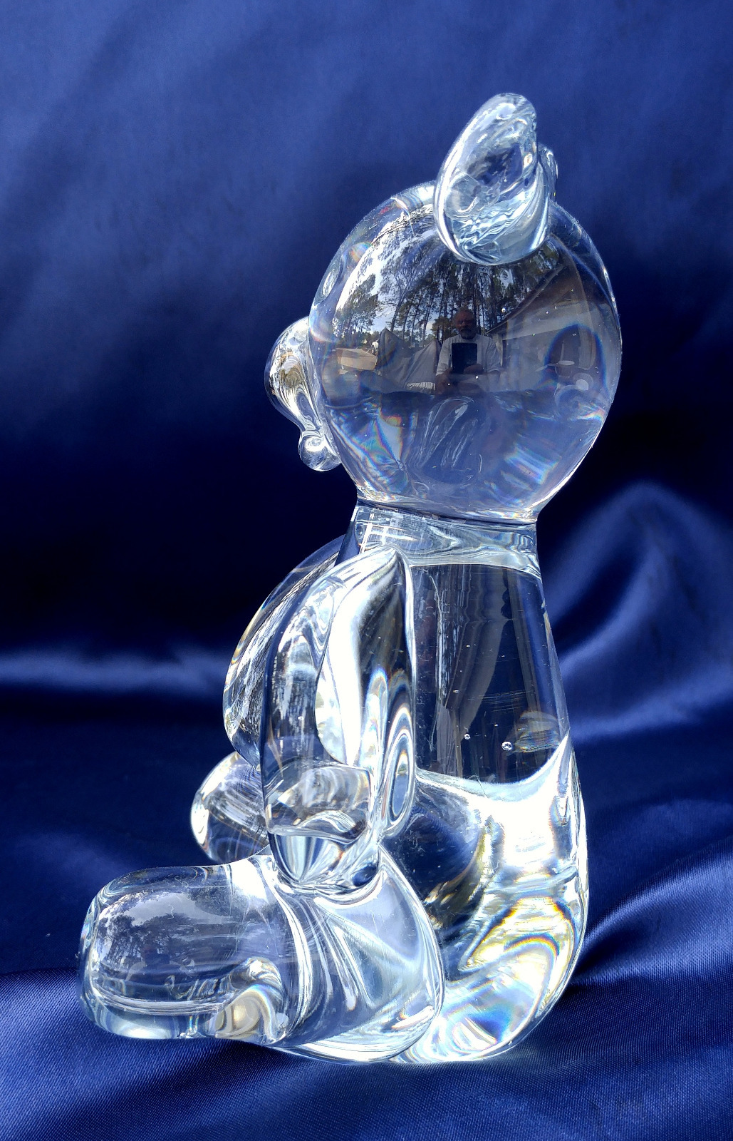 Teddy Bear Lead Crystal Glass Artisan Crafted Figurine – 5 3/4 inches tall