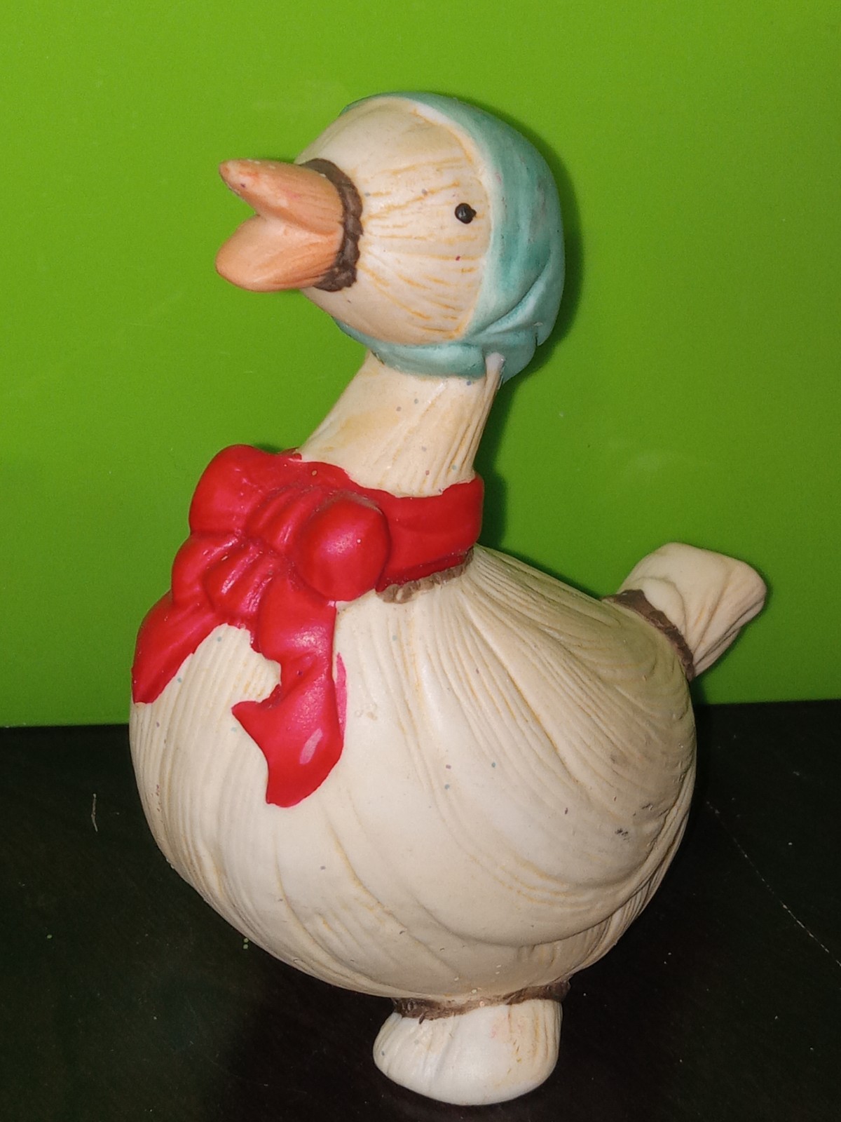 Rare Vintage Ceramic Mother Goose Flambro Figurine Farmhouse Rustic Country