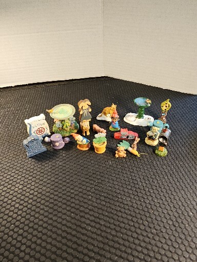 20 Pieces Random Figurines Garden Themes Resin, Ceramic, and Wood