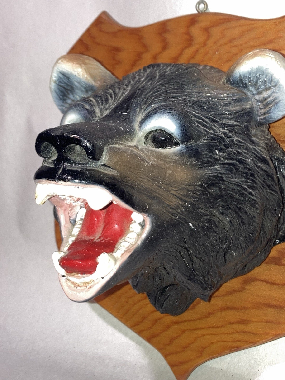 Vintage Miniature Faux Grizzly Bear Animal Head Trophy Plaque By Buck’s Trophies