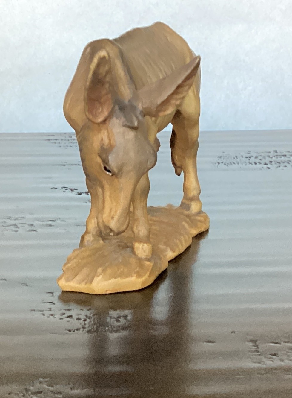 6″ SCALE ANRI VINTAGE KUOLT NATIVITY DONKEY WOOD CARVED FIGURINE ASS